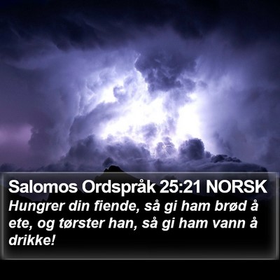 Salomos Ordspråk 25:21 NORSK Bible Verse Image