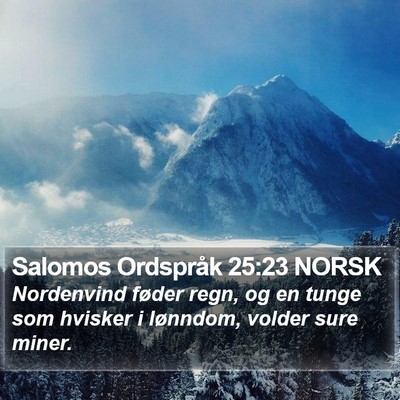 Salomos Ordspråk 25:23 NORSK Bible Verse Image