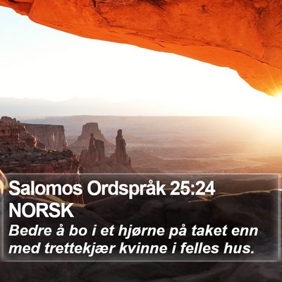 Salomos Ordspråk 25:24 NORSK Bible Verse Image