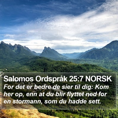 Salomos Ordspråk 25:7 NORSK Bible Verse Image