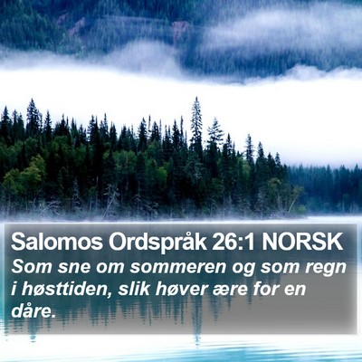 Salomos Ordspråk 26:1 NORSK Bible Verse Image
