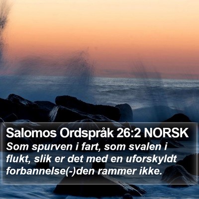 Salomos Ordspråk 26:2 NORSK Bible Verse Image