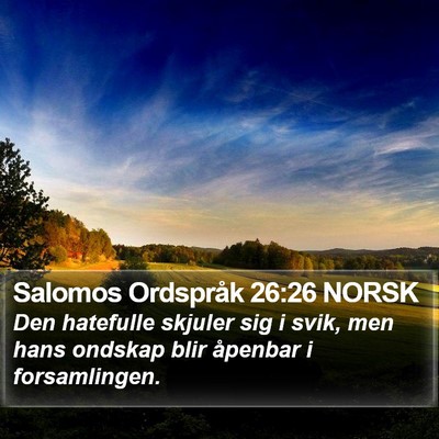 Salomos Ordspråk 26:26 NORSK Bible Verse Image