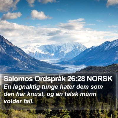 Salomos Ordspråk 26:28 NORSK Bible Verse Image
