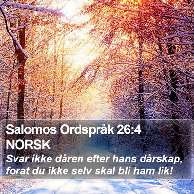 Salomos Ordspråk 26:4 NORSK Bible Verse Image
