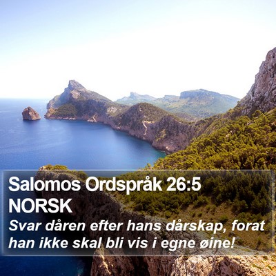 Salomos Ordspråk 26:5 NORSK Bible Verse Image