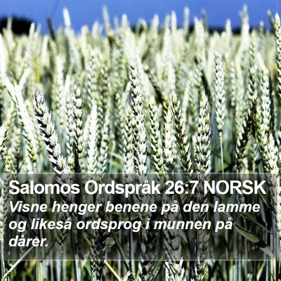 Salomos Ordspråk 26:7 NORSK Bible Verse Image