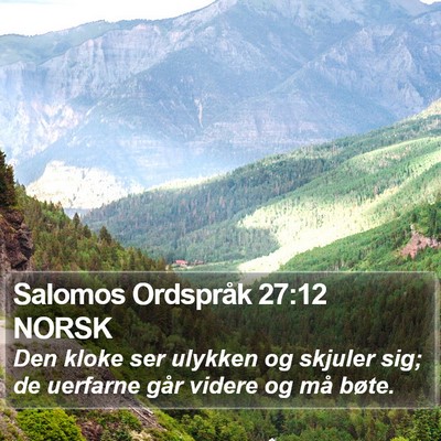 Salomos Ordspråk 27:12 NORSK Bible Verse Image