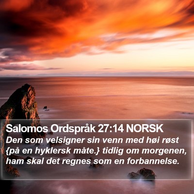 Salomos Ordspråk 27:14 NORSK Bible Verse Image