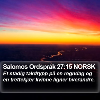 Salomos Ordspråk 27:15 NORSK Bible Verse Image