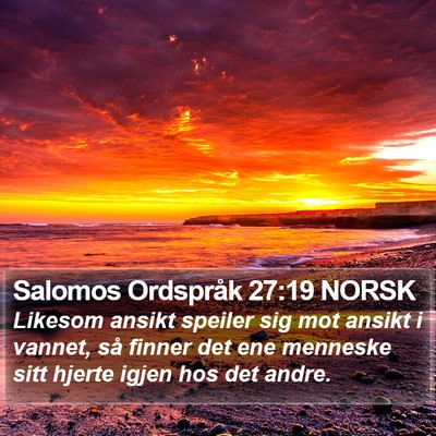 Salomos Ordspråk 27:19 NORSK Bible Verse Image