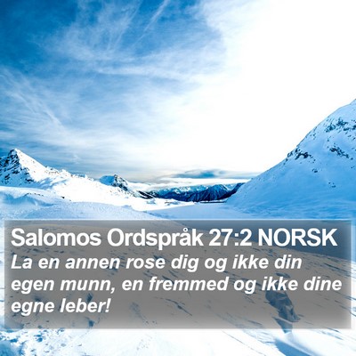 Salomos Ordspråk 27:2 NORSK Bible Verse Image