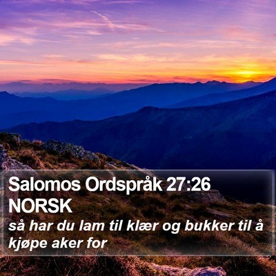 Salomos Ordspråk 27:26 NORSK Bible Verse Image