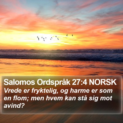 Salomos Ordspråk 27:4 NORSK Bible Verse Image