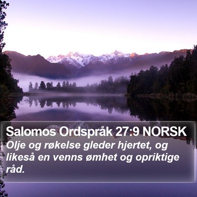 Salomos Ordspråk 27:9 NORSK Bible Verse Image