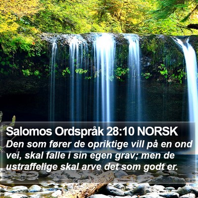 Salomos Ordspråk 28:10 NORSK Bible Verse Image