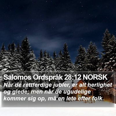 Salomos Ordspråk 28:12 NORSK Bible Verse Image