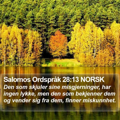 Salomos Ordspråk 28:13 NORSK Bible Verse Image
