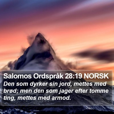 Salomos Ordspråk 28:19 NORSK Bible Verse Image