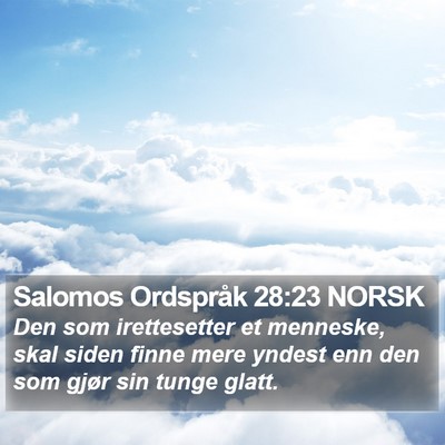 Salomos Ordspråk 28:23 NORSK Bible Verse Image