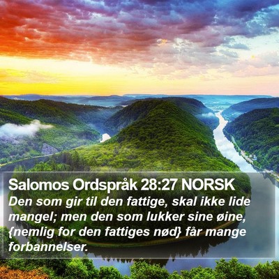 Salomos Ordspråk 28:27 NORSK Bible Verse Image