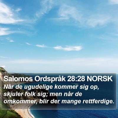 Salomos Ordspråk 28:28 NORSK Bible Verse Image