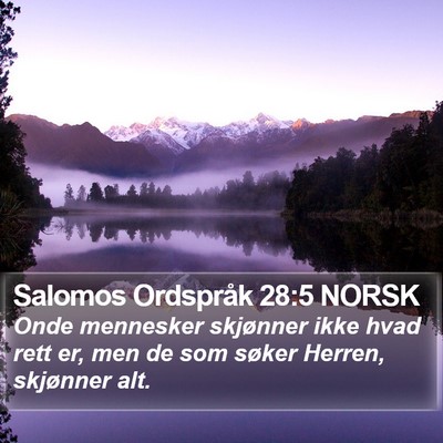 Salomos Ordspråk 28:5 NORSK Bible Verse Image