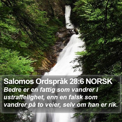Salomos Ordspråk 28:6 NORSK Bible Verse Image