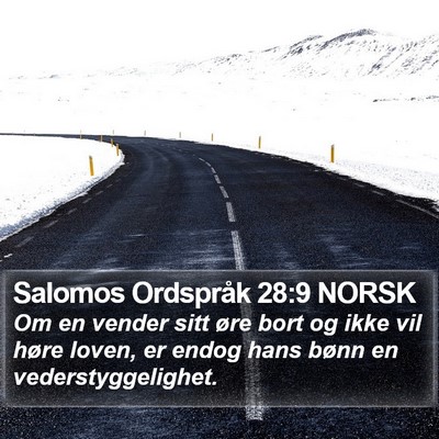 Salomos Ordspråk 28:9 NORSK Bible Verse Image