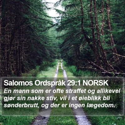 Salomos Ordspråk 29:1 NORSK Bible Verse Image