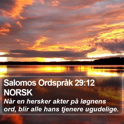 Salomos Ordspråk 29:12 NORSK Bible Verse Image