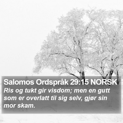 Salomos Ordspråk 29:15 NORSK Bible Verse Image