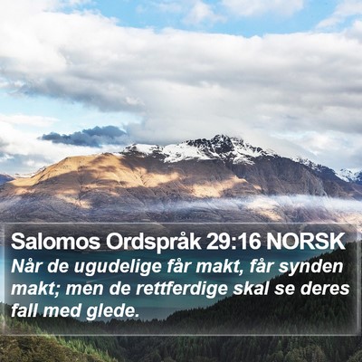 Salomos Ordspråk 29:16 NORSK Bible Verse Image