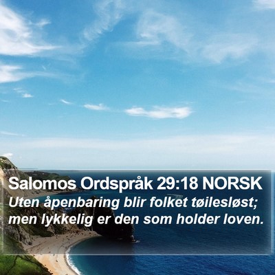 Salomos Ordspråk 29:18 NORSK Bible Verse Image