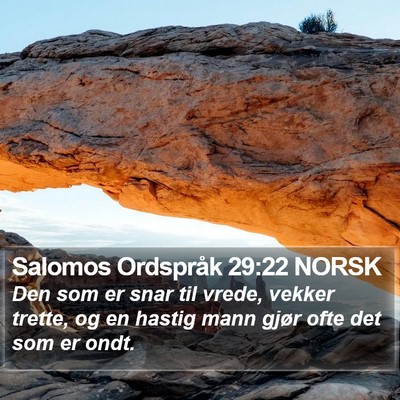 Salomos Ordspråk 29:22 NORSK Bible Verse Image
