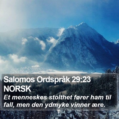 Salomos Ordspråk 29:23 NORSK Bible Verse Image