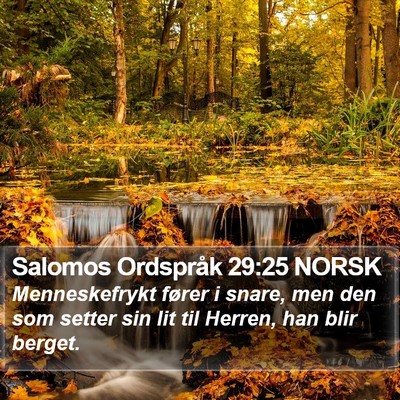 Salomos Ordspråk 29:25 NORSK Bible Verse Image