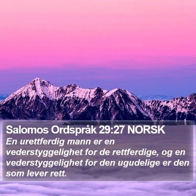 Salomos Ordspråk 29:27 NORSK Bible Verse Image