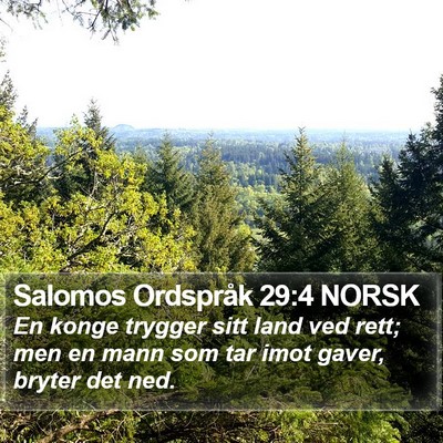 Salomos Ordspråk 29:4 NORSK Bible Verse Image