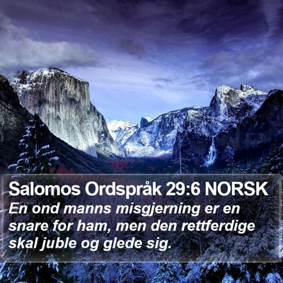 Salomos Ordspråk 29:6 NORSK Bible Verse Image