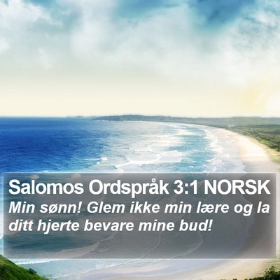Salomos Ordspråk 3:1 NORSK Bible Verse Image