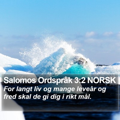 Salomos Ordspråk 3:2 NORSK Bible Verse Image