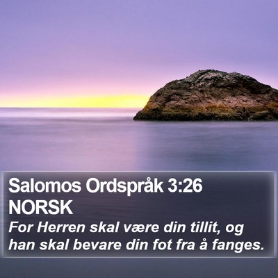Salomos Ordspråk 3:26 NORSK Bible Verse Image