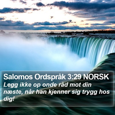 Salomos Ordspråk 3:29 NORSK Bible Verse Image