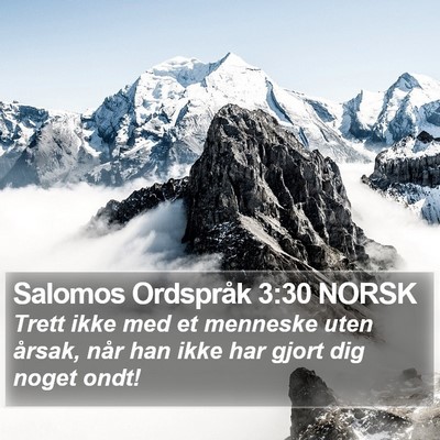 Salomos Ordspråk 3:30 NORSK Bible Verse Image