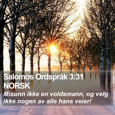 Salomos Ordspråk 3:31 NORSK Bible Verse Image