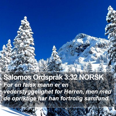 Salomos Ordspråk 3:32 NORSK Bible Verse Image