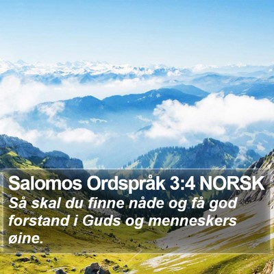 Salomos Ordspråk 3:4 NORSK Bible Verse Image