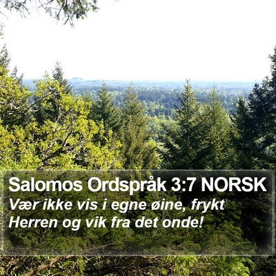 Salomos Ordspråk 3:7 NORSK Bible Verse Image