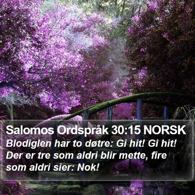 Salomos Ordspråk 30:15 NORSK Bible Verse Image